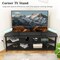 Costway Corner TV Stand for TVs up to 65" TV Console Table with AC Outlets&USB A Ports Rustic Brown/Black/White